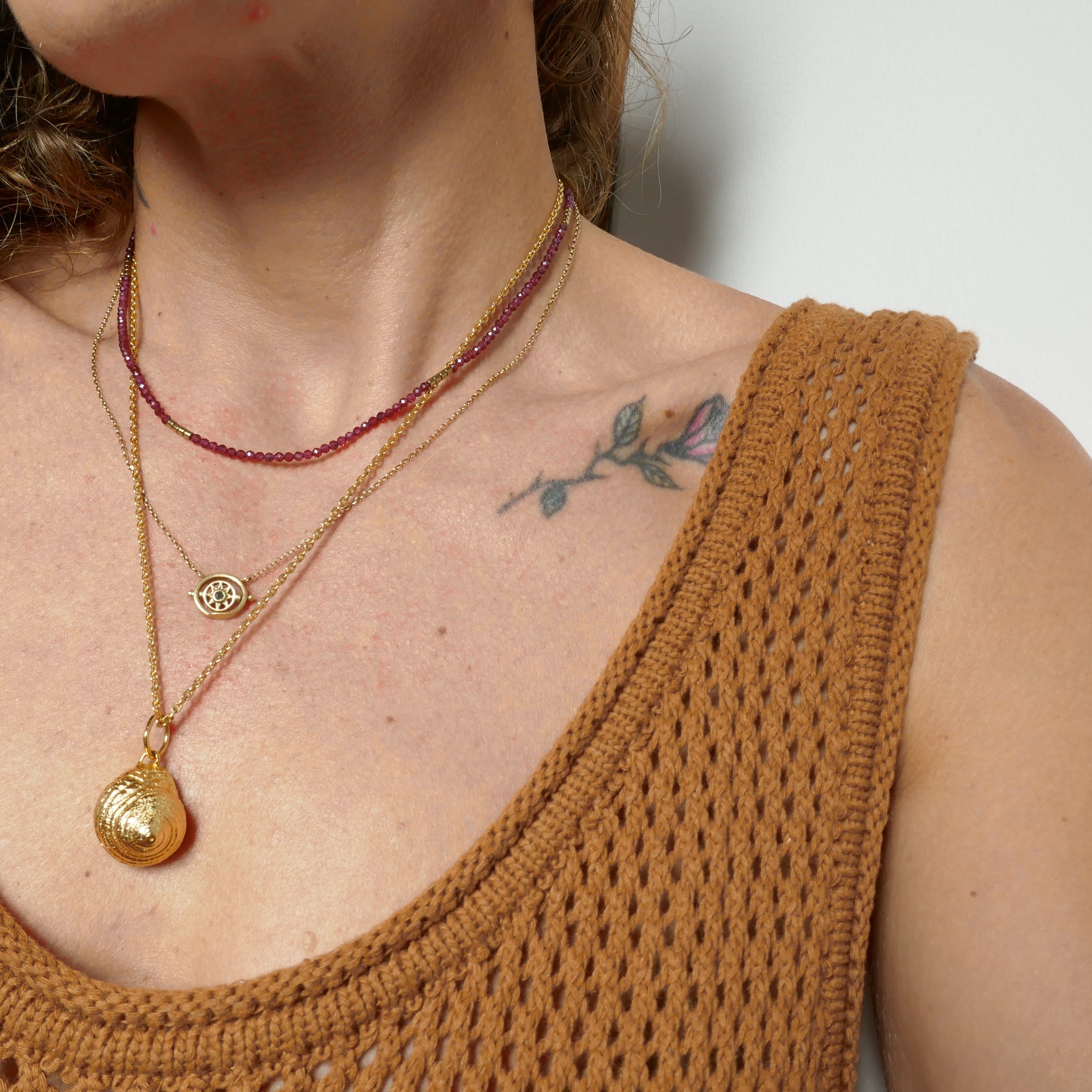 Colar Fuego Granada e Hematita