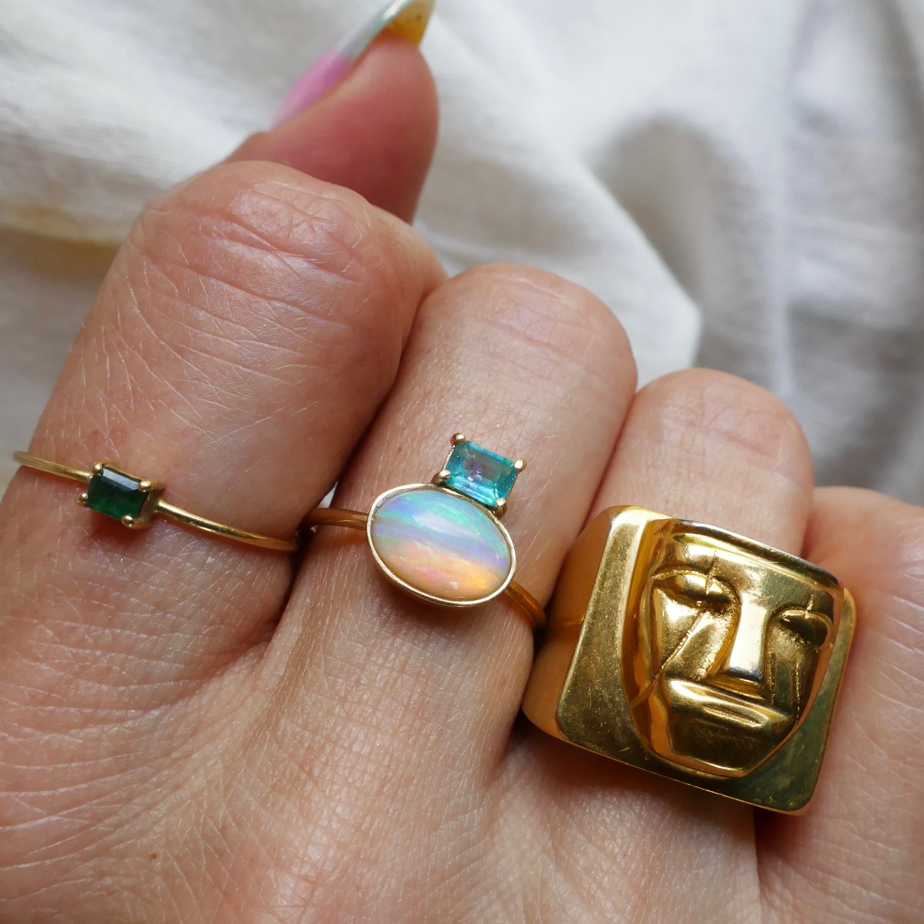 Anel Luz Opala e Turmalina Paraíba