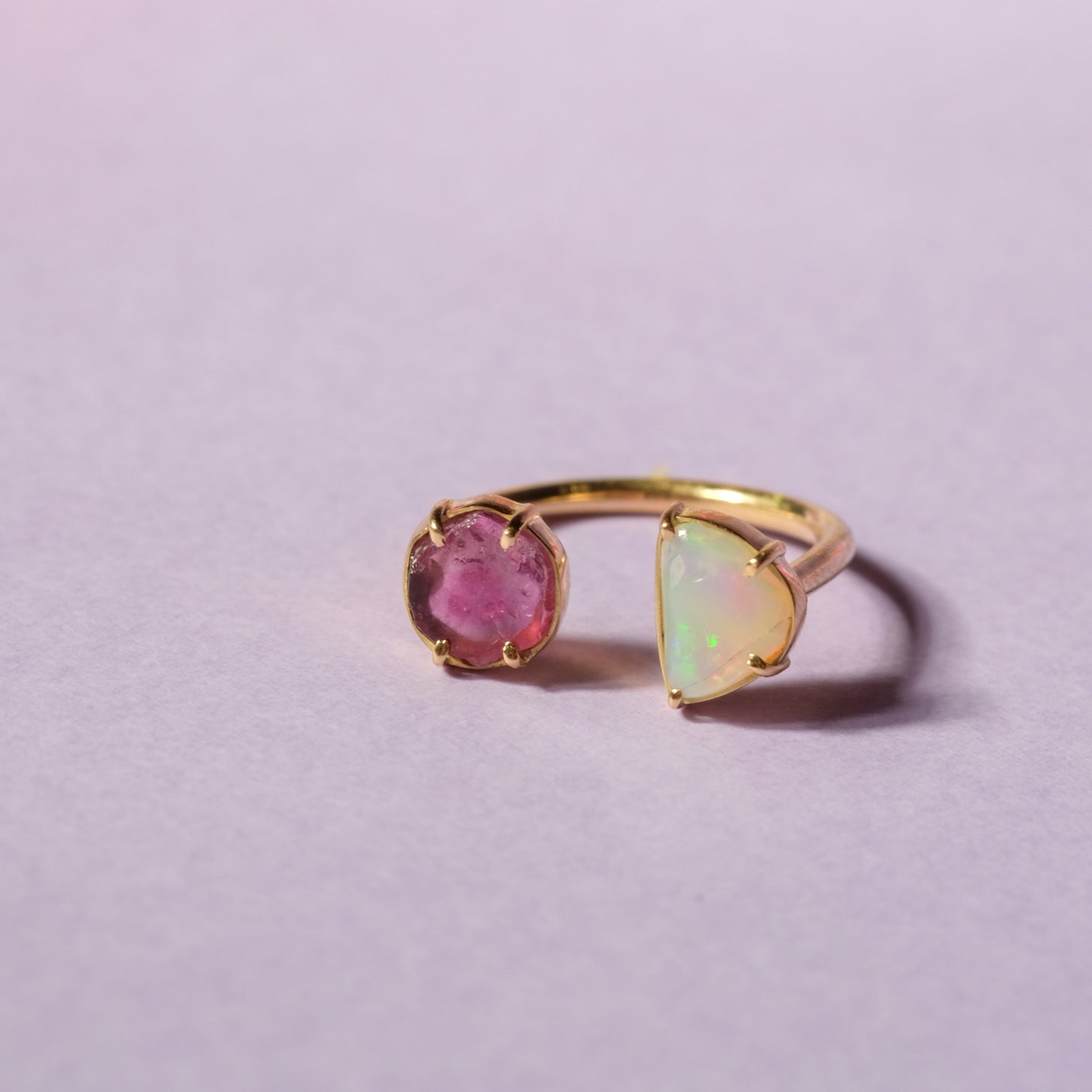 Anel Miamor Opala e Turmalina