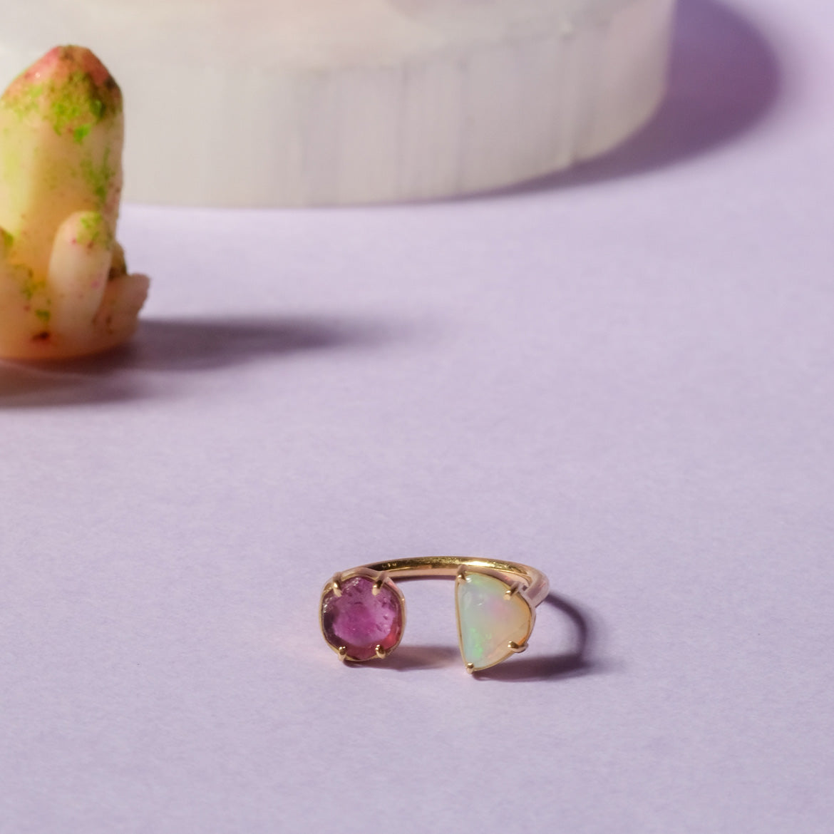 Anel Miamor Opala e Turmalina