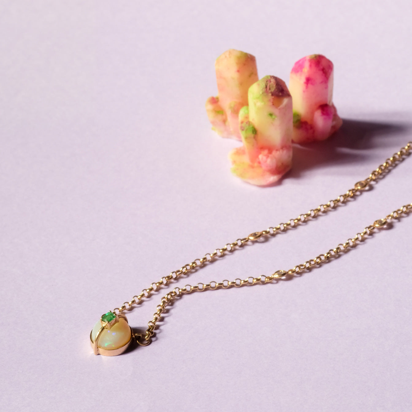 Colar Cronos Opala e Esmeralda