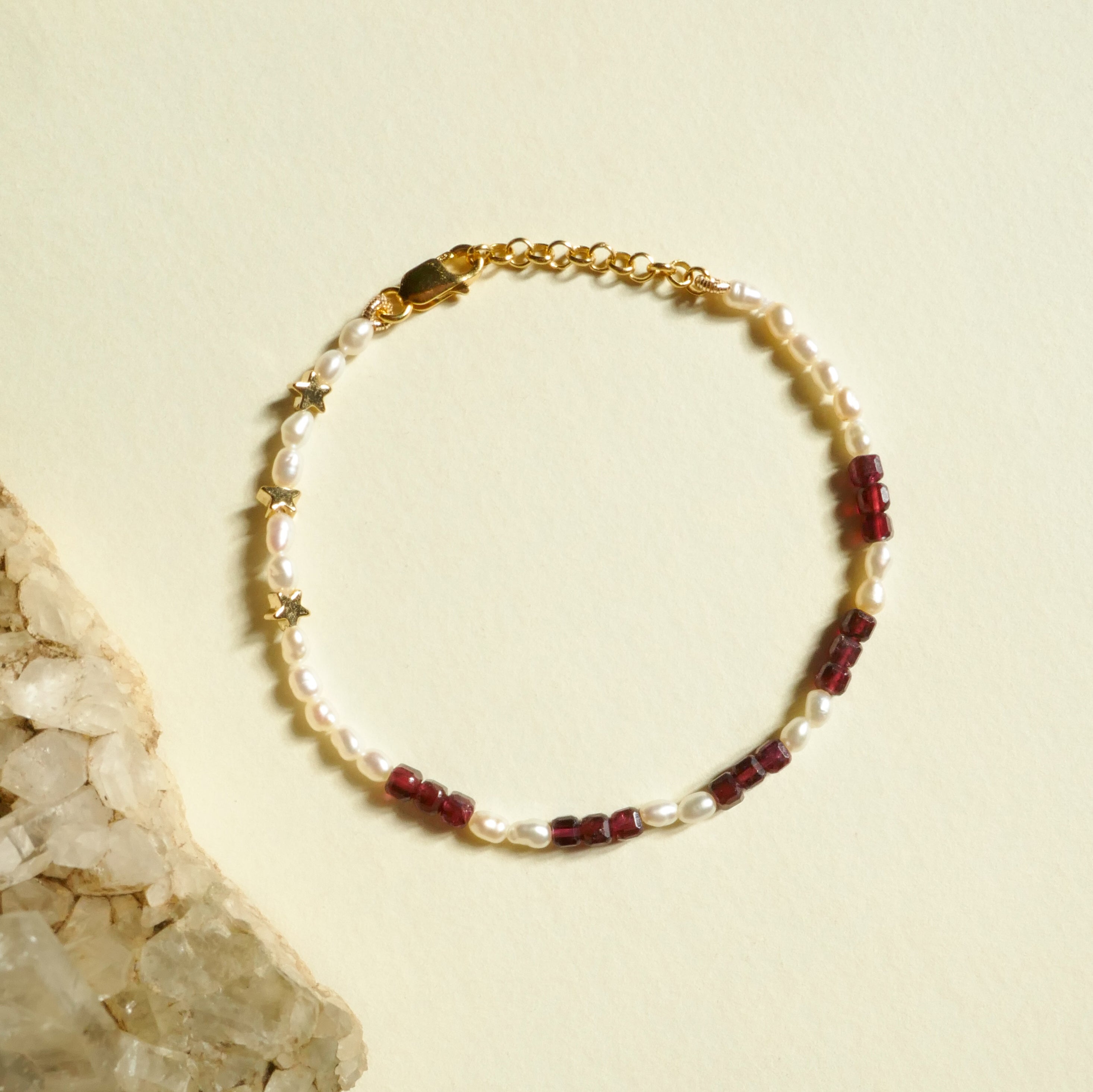 Pulseira Pulsar Granada e Perolas